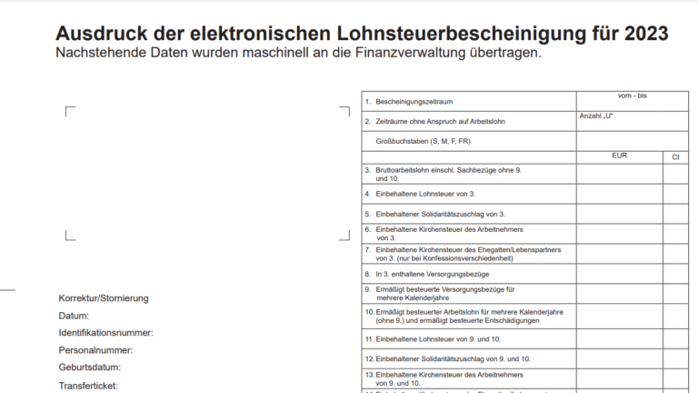 Income tax certificate (Lohnsteuerbescheinigung)