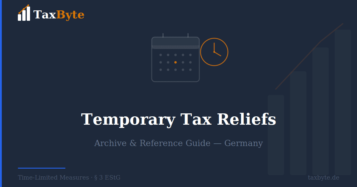 Temporary Tax Reliefs Germany